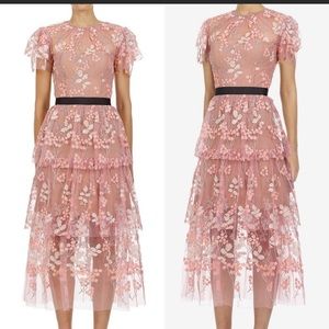 Self portrait crew neck floral embellished maxi dress size 8.  Never worn.